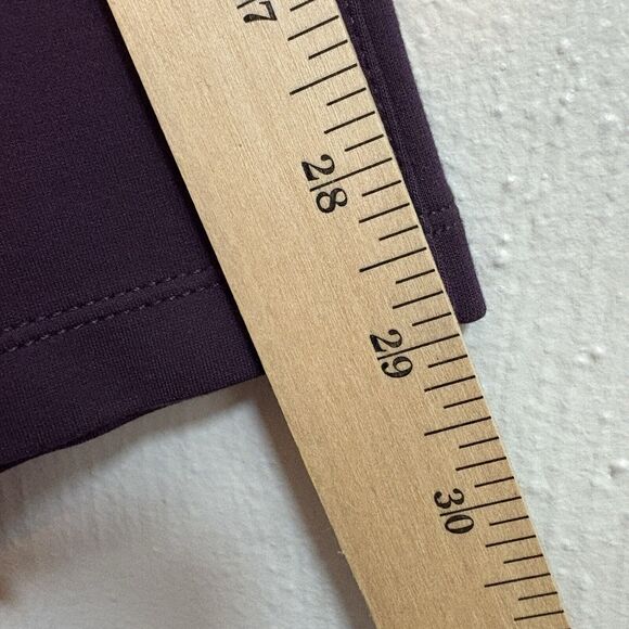 Betabrand Pull On Dress Pants Large Petite Burgundy Flare Stretch Rayon Ponte - Picture 5 of 5